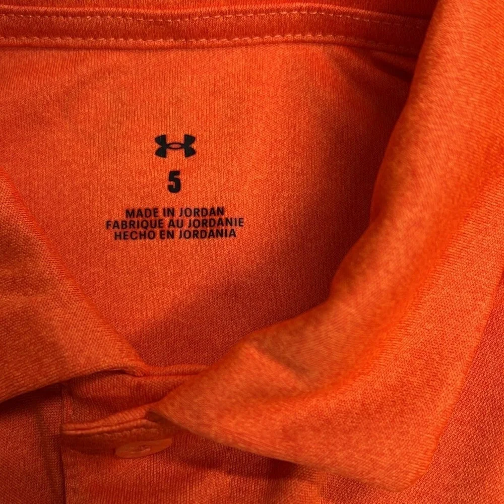 Boys Under Armour‎ Match Polo Orange Blast Size 5 New with Tags